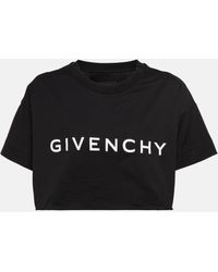 Givenchy - T-shirt raccourci en coton a logo - Lyst