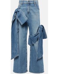 Blumarine - Jeans rectos de tiro alto con lazos - Lyst