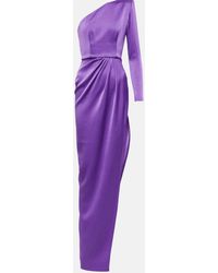 Alex Perry - Delane One-shoulder Satin Crepe Gown - Lyst