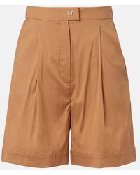 Max Mara - Medeola Pleated Cotton-Blend Bermuda Shorts - Lyst