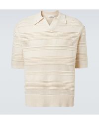 Commas - Crochet Cotton-Blend Polo Shirt - Lyst