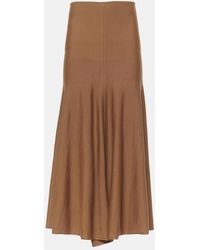 KHAITE - Mayu Knitted Wool Midi Skirt - Lyst