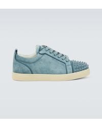 Christian Louboutin - Sneakers Louis Junior Spikes Aus Veloursleder - Lyst