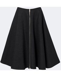 Prada - Re-Nylon-Trimmed Virgin Wool Midi Skirt - Lyst
