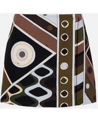 PUCCI - Vivara Virgin Wool Canvas Wrap Skirt - Lyst