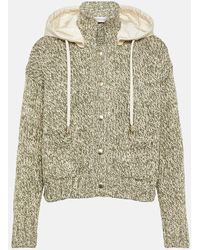Moncler - Cardigan cropped in misto cotone - Lyst