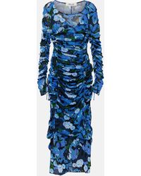 Diane von Furstenberg - Corinne Printed Mesh Midi Dress - Lyst
