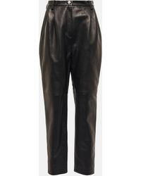 Magda Butrym - High-rise Tapered Leather Pants - Lyst