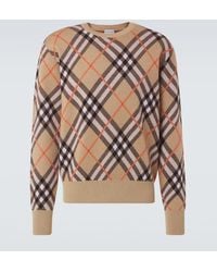 Burberry - Check Wool-Blend Sweater - Lyst