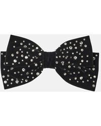 Jennifer Behr - Loren Crystal-Embellished Velvet Bow Barrette - Lyst