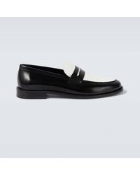 Manolo Blahnik - Perry Leather Penny Loafers - Lyst