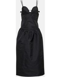 Ganni Taffeta Midi Dress - Black