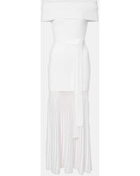 Rebecca Vallance - Mariana Knitted Off-Shoulder Midi Dress - Lyst