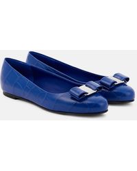 Ferragamo - Varina Croc Ballet Flats - Lyst