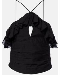 Isabel Marant - Djimia Halterneck Cotton-Blend Voile Top - Lyst