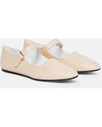The Row - Ava Leather Mary Jane Ballet Flats - Lyst