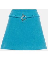 Ganni - Wool-Blend Miniskirt - Lyst