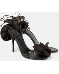 Magda Butrym - Floral-Applique Satin Sandals - Lyst