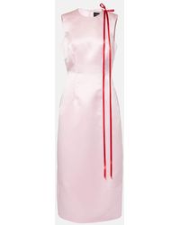 Simone Rocha - Vestido Midi De Saten Con Lazo - Lyst