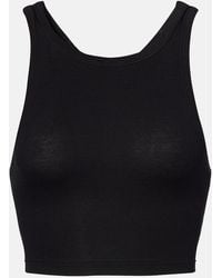 Calvin Klein - Pamela Ribbed-Knit Cotton-Blend Crop Top - Lyst