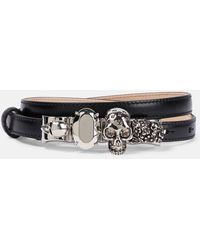 Alexander McQueen - The Knuckle Antique Silver-finished Leather Belt - Lyst