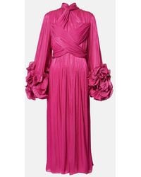 Costarellos - Ruffled Midi Dress - Lyst