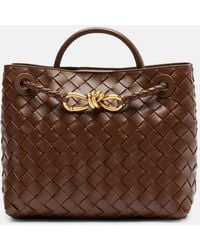 Bottega Veneta - Andiamo Intrecciato Small Leather Tote Bag - Lyst