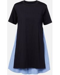Sacai - Striped Cotton Minidress - Lyst