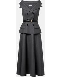 Self-Portrait - Wool-Blend Midi Dress - Lyst