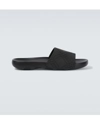 Burberry - Check Embossed Slides - Lyst