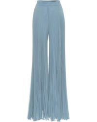 Max Mara Pagode Pleated Palazzo Pants - Blue