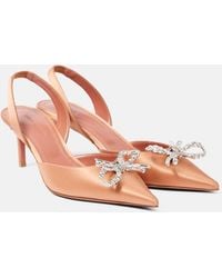 AMINA MUADDI - Verzierte Slingback-Pumps Rosie 60 Aus Satin - Lyst