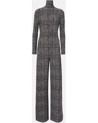 Norma Kamali - Turtleneck Plaid Jumpsuit - Lyst