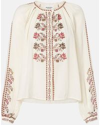 Isabel Marant - Bestickte Bluse Lynne Aus Baumwolle - Lyst