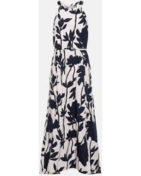 Brunello Cucinelli - Floral Cotton Midi Dress - Lyst