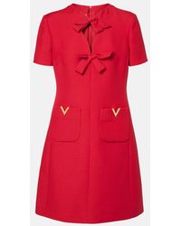 Valentino - Crepe Couture Bow-Detail Minidress - Lyst