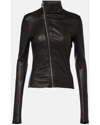 Rick Owens - Zipped Leather Jacket - Lyst