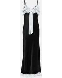 Rodarte - Lace-Trimmed Silk Maxi Dress - Lyst