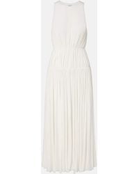 Alaïa - Gathered Jersey Maxi Dress - Lyst