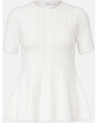 Max Mara - Epoche Peplum Open-Knit Top - Lyst