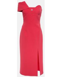Safiyaa - Opal Off-Shoulder Crepe Midi Dress - Lyst