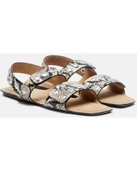 KHAITE - Boden Snake-Effect Leather Sandals - Lyst