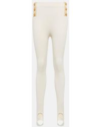Balmain - Leggings A Vita Alta Con Staffe - Lyst