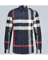 Burberry Baumwolle Kariertes Kurzarmhemd Thames in Natur für Herren Herren Bekleidung Hemden Freizeithemden und Hemden 