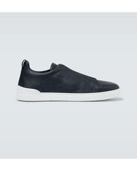 ZEGNA - Leather Sneakers With Concealed Laces - Lyst