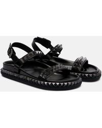 Christian Louboutin - Verzierte Sandalen Pyrabizz Aus Leder - Lyst