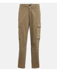 AG Jeans - Cropped Cotton-Blend Cargo Pants - Lyst