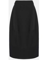 FFORME - Skye Cotton And Wool Midi Skirt - Lyst