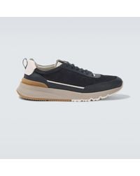 Brunello Cucinelli - Sneakers Aus Veloursleder Und Leder - Lyst