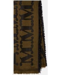 Max Mara - Monogram Jacquard Wool And Silk Scarf - Lyst